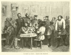 En traktir eller kabaret (gravering) av French School