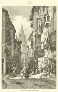 En gate i Toledo (gravering) av French School