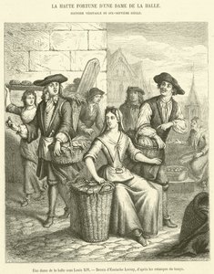 A Lady of the Market under Louis XIV (gravering) av French School