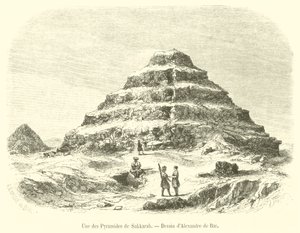 En av pyramidene i Sakkara (gravering) av French School