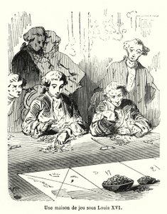 Et gamblinghus under Louis XVI (gravering) av French School