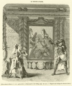 En scene fra Zemire og Azor, operaballett av Marmontel og Gretry, fremført i 1771 (gravering) av French School