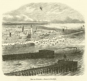 Utsikt over Oostende (gravering) av French School
