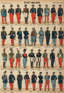Uniformer fra det franske militæret (farget gravering) av French School