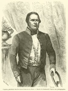 Urquiza, president for Provinces-Unies de la Plata (gravering) av French School