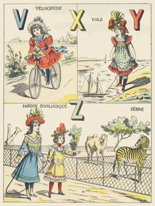 V X Y Z: velocipede, yole, zoologisk hage, sebra av French School