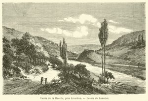 Moseldalen, nær Liverdun (gravering) av French School