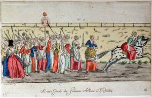 Fortroppen av kvinner som drar til Versailles 5. oktober av French School