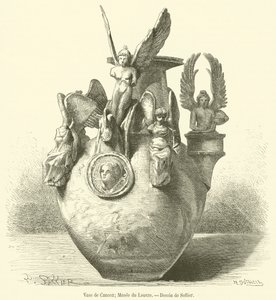 Vase of Canosa, Louvre-museet (gravering) av French School
