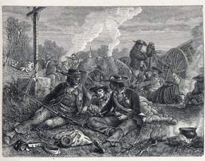 Vendee Wars (1793-1796): encampment of vendean insurges. av French School
