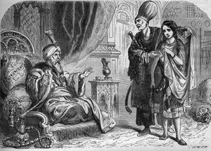 Venitian Baffa, favoritten til Mourad III (1574-1595) eller den osmanske sultanen Amurat III. Gravering i "Prostitusjonens og utskeielsens historie blant alle verdens folkeslag fra antikken til i dag" av Dr. Th. -F. Debray. 1879. av French School