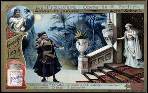 Verdi's Trouvère: act I sc. 3 - Liebig-kromolitografi, ca. 1900 av French School