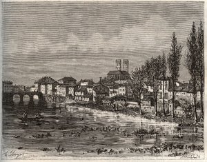 Verdun - Morbihan i Bretagne - gravering i "La France illustrée: geografi, historie, statistisk administrasjon" av V.A. Malt-Brown. 1884 av French School
