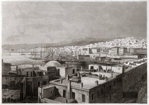 Utsikt over Alger. (gravering, ca. 1850) av French School