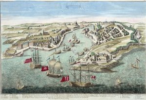 Utsikt over Brest på 1700-tallet. av French School