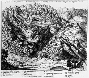 Utsikt over La Grande Chartreuse av French School