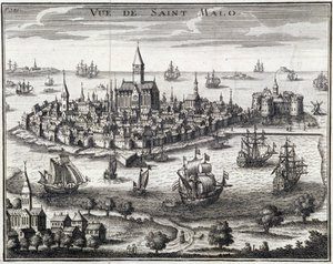 Utsikt over St. Malo - Anonym gravering av French School
