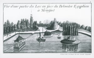 Utsikt over en del av innsjøen foran den egyptiske Belvedere ved Steinfort, fra 