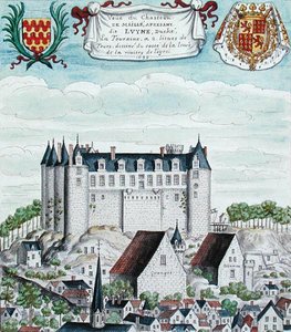 Utsikt over Chateau de Maille i Touraine av French School