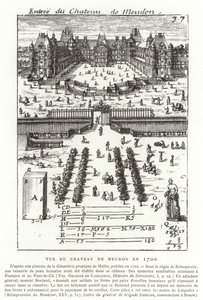 Utsikt over Chateau de Meudon i 1700 av French School
