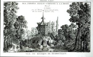 Utsikt over kiosken ved Rembouillet, fra Jardins Anglo-Chinois a la mode av George Louis le Rouge, utgitt 1775-78 av French School