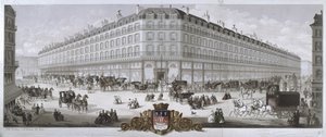 Utsikt over varehuset Magasins du Louvre, Paris, 1866 av French School