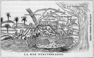 Utsikt over byen Alexandria, Egypt av French School
