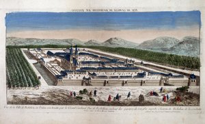 Utsikt over byen Richelieu i Poitou - Optisk av French School