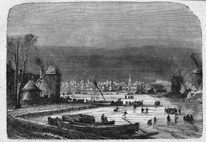 Utsikt over byen Haag i Holland, sent på 1800-tallet. Gravering i «La gazette du dimanche»» av 5. desember 1895. av French School