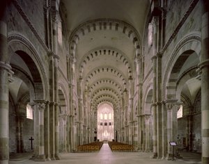 Utsikt over interiøret, 1120-50 av French School