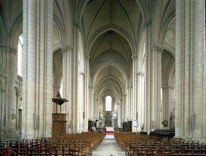 Utsikt over skipet, ca.1162-80 av French School