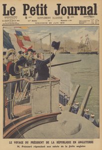 Besøk av Frankrikes president til Storbritannia (farge litho) av French School