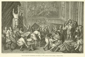 Besøk av Louis XIV til Manufacture des Gobelins, i 1677 (gravering) av French School