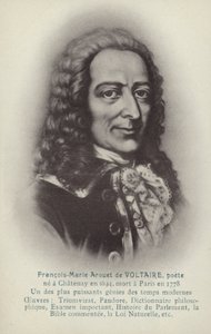 Voltaire (1694–1778), fransk forfatter, filosof og dramatiker (litografi) av French School