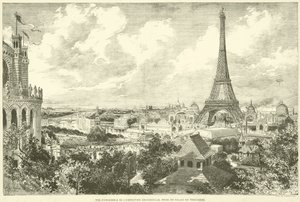 Samlet utsikt over verdensutstillingen, tatt fra Trocadero-palasset (gravering) av French School