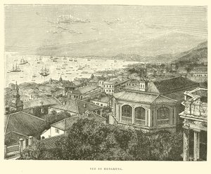 Utsikt over Hong Kong (gravering) av French School