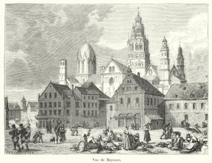 Utsikt over Mainz (gravering) av French School