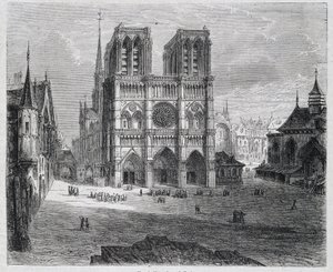 Utsikt over Notre-Dame de Paris - i ""Paris gjennom århundrene"", av H. Gourdon de Genouillac, red. F. Roy, Paris av French School
