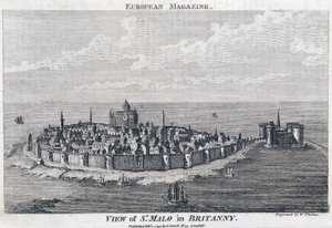Utsikt over St. Malo - Gravering av Thomas av French School