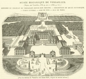 Utsikt over slottet i Versailles under Louis XIII (gravering) av French School