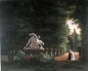 Vandring i Folie-Beaujon i Paris, ca. 1830 (olje på lerret) av French School