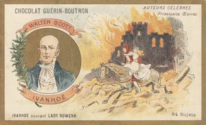 Walter Scott (1771-1832), skotsk poet, forfatter og historiker, forfatter av "Ivanhoe", roman (1819) av French School