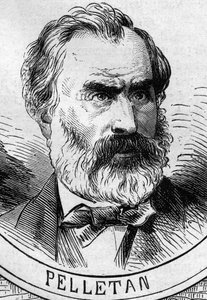 War of 1870 - Government of the National Defense: portrait of Eugene Pelletan (1813-1884), member of the provisional government of 1870. Engraving in “” Le Monde Illustré”” n°706 of October 22 av French School