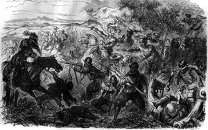 War of the Three Henri (1585-1586): Following the idees of the League and its leader Henri de Guise, Henri III engaged in the trade of Nemours signed on July 7 av French School