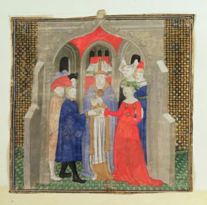 Bryllup (wc på vellum) av French School