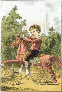 Når vi spiller hesten sier vi U U U U U U U U DA DA - i "Alphabet des petits savants", sent på 1800-tallet (kromolitografi) av French School