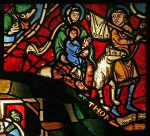 Window Treasury-A som viser flukten til Egypt av French School