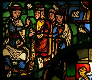 Window Treasury-A som viser magiene med Herodes av French School