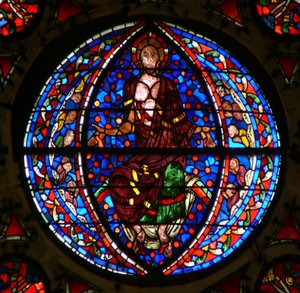 Window Ww som viser Kristus av den siste dommen av French School