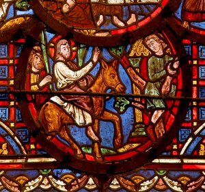 Vindu w0 som viser inntoget i Jerusalem av French School
